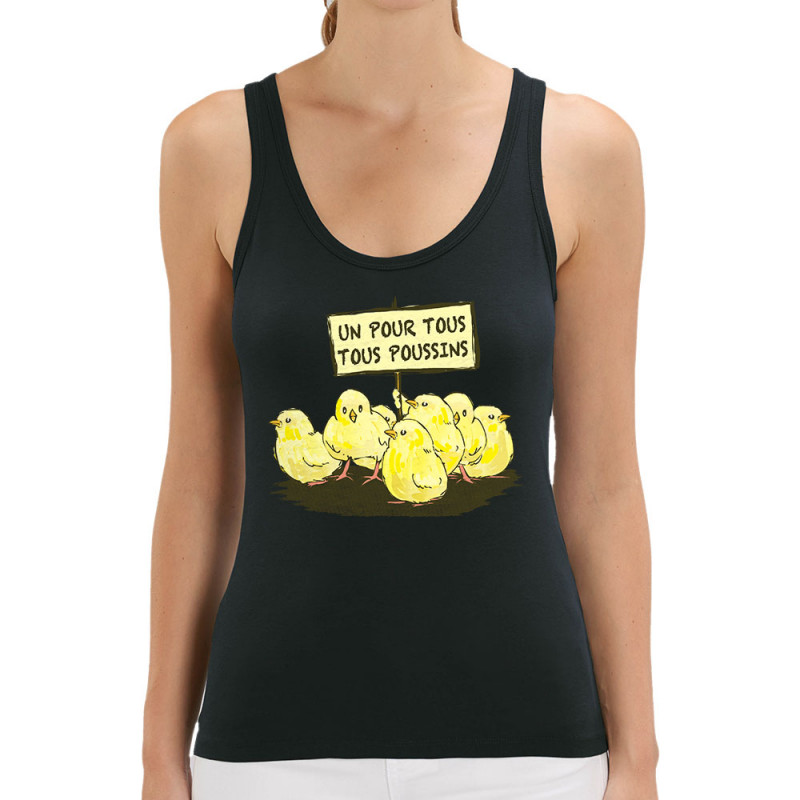 Débardeur femme coton bio noir Un pour tous Tous poussins (Gondrax,Animaux,Slogans Débiles)