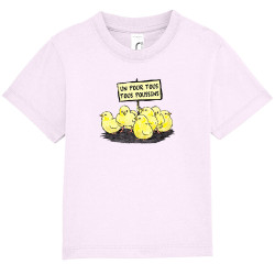 T-shirt bébé rose pale Un pour tous Tous poussins (Gondrax,Animaux,Slogans Débiles)