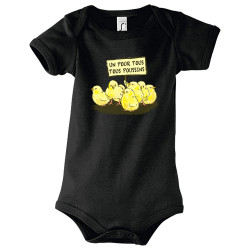 Body bébé noir Un pour tous Tous poussins (Gondrax,Animaux,Slogans Débiles)