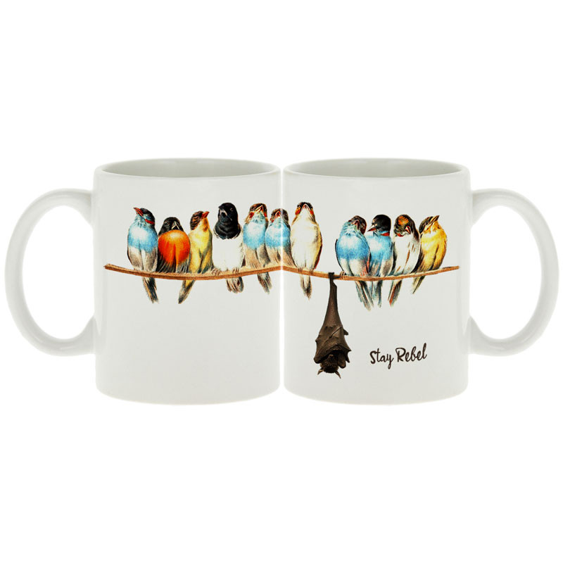 Mug blanc Stay Rebel couleurs (Gondrax,Animaux,Humour)