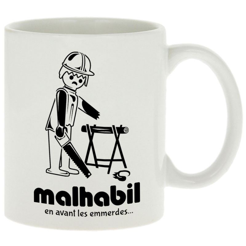 Mug blanc Malhabil (Skurg,Humour,Détournements)