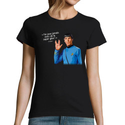 T-shirt femme noir Spock super glue (Humour,Films/Séries,Gondrax)