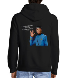 Sweat homme à capuche zippé noir Spock super glue (Humour,Films/Séries,Gondrax)