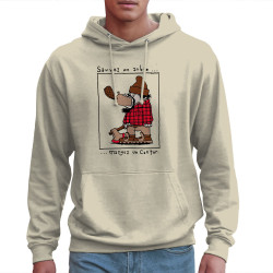 Sweat homme à capuche naturel Sauvez un arbre Mangez un castor (Humour,Animaux)