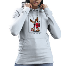 Sweat femme à capuche bleu ciel Sauvez un arbre Mangez un castor (Humour,Animaux)