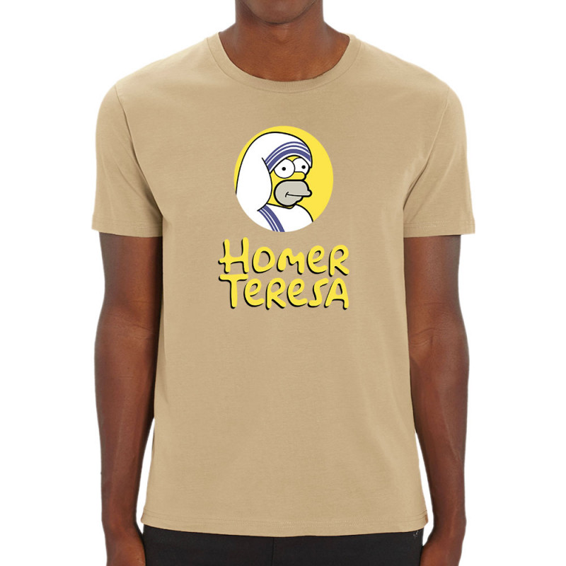 T-shirt homme coton bio naturel Homer Teresa (Andy,Humour,Films/Séries)