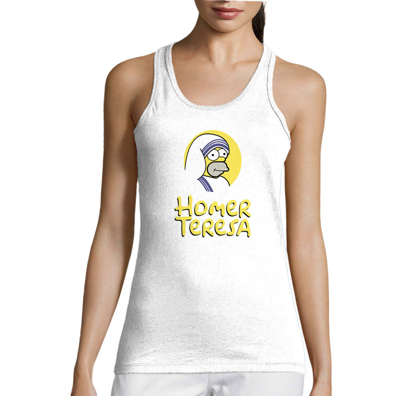 Débardeur femme blanc Homer Teresa (Andy,Humour,Films/Séries)