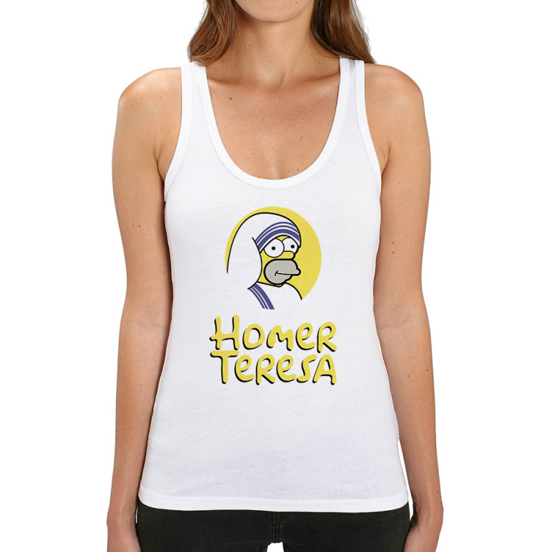Débardeur femme coton bio blanc Homer Teresa (Andy,Humour,Films/Séries)