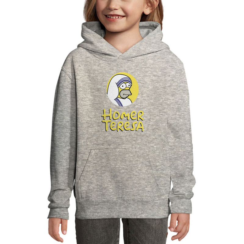 Sweat enfant à capuche gris chiné Homer Teresa (Andy,Humour,Films/Séries)