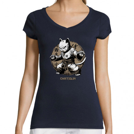 T-shirt femme col V...