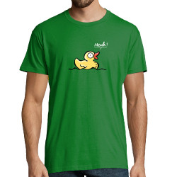 Tee-shirt homme vert prairie Canard meuh (Gondrax,Animaux,Humour)