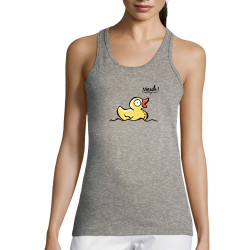 Débardeur femme gris chiné Canard meuh (Gondrax,Animaux,Humour)