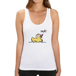 Débardeur femme coton bio blanc Canard meuh (Gondrax,Animaux,Humour)