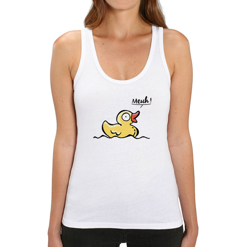 Débardeur femme coton bio blanc Canard meuh (Gondrax,Animaux,Humour)