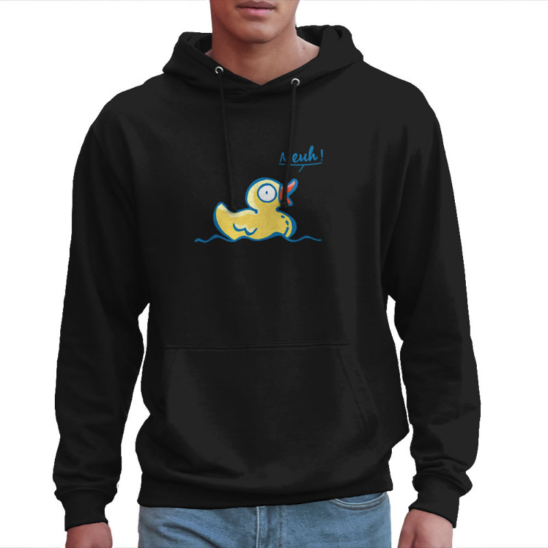 Sweat homme à capuche noir Canard meuh (Gondrax,Animaux,Humour)