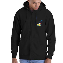 Sweat homme à capuche zippé noir Canard meuh (Gondrax,Animaux,Humour)