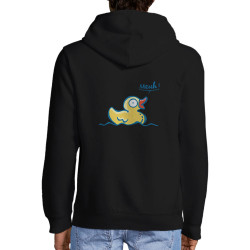 Sweat homme à capuche zippé noir Canard meuh (Gondrax,Animaux,Humour)