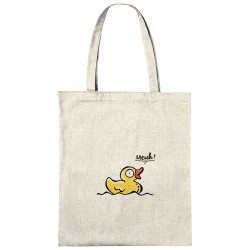 Sac shopping en toile naturel Canard meuh (Gondrax,Animaux,Humour)