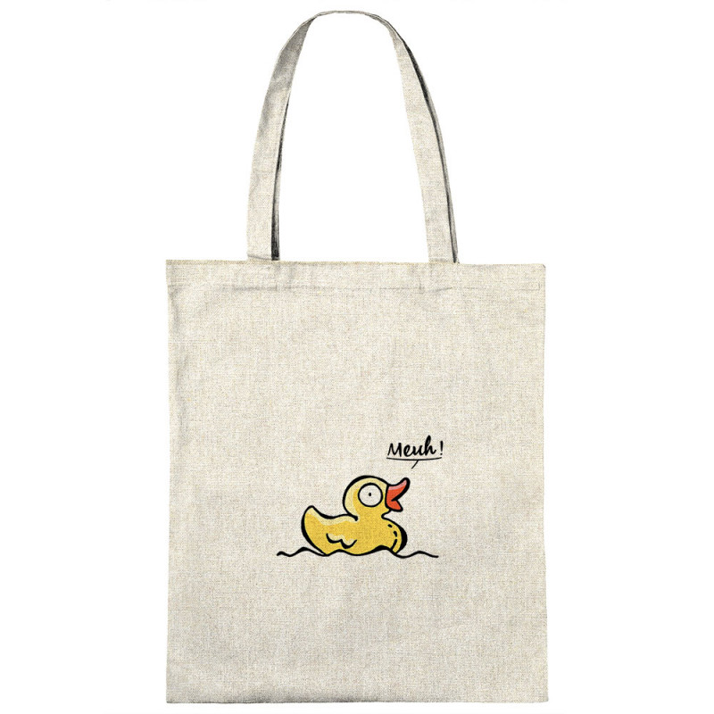 Sac shopping en toile naturel Canard meuh (Gondrax,Animaux,Humour)