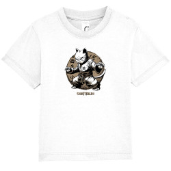 T-shirt bébé blanc Cha(t)olin (Gondrax,Animaux,Humour,Chats)
