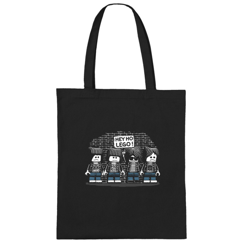Sac shopping en toile noir Hey Ho Lego Ramones (Gondrax,Humour,Détournements,Rock & Punk)