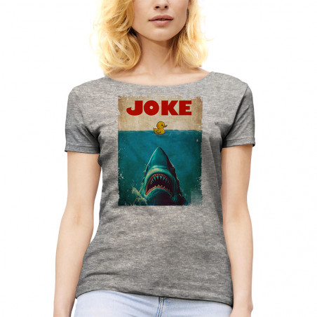 T-shirt femme col large "Joke"