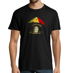 Tee-shirt homme noir Rasta Champi (Gondrax,Humour,Reggae)