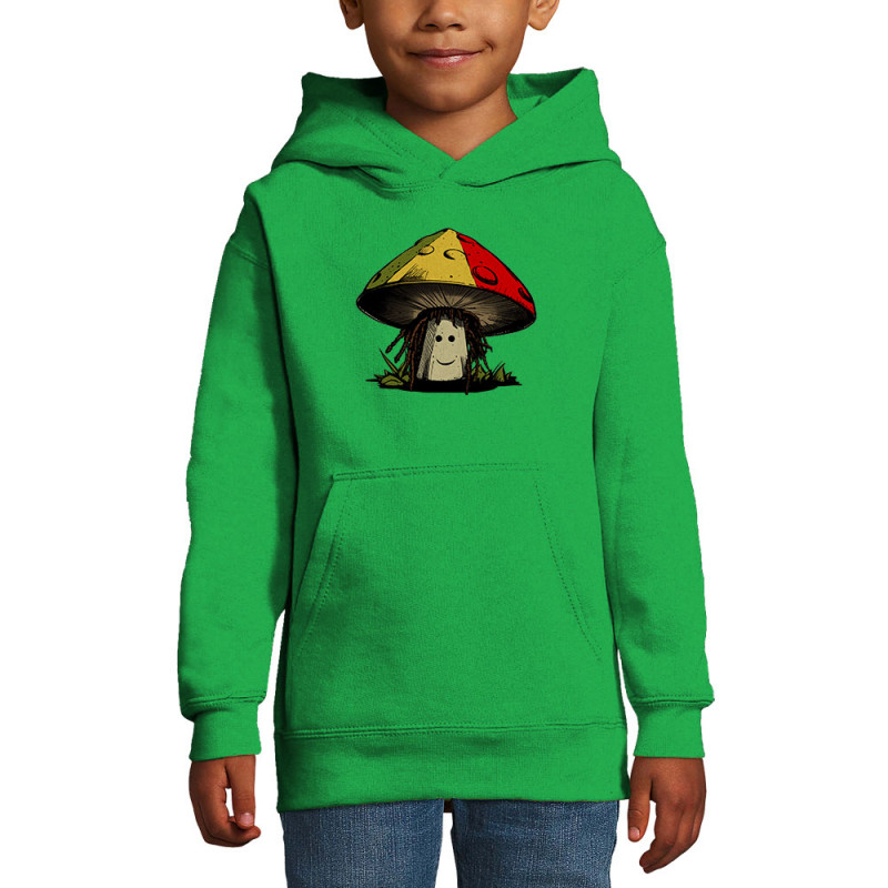 Sweat enfant à capuche vert prairie Rasta Champi (Gondrax,Humour,Reggae)