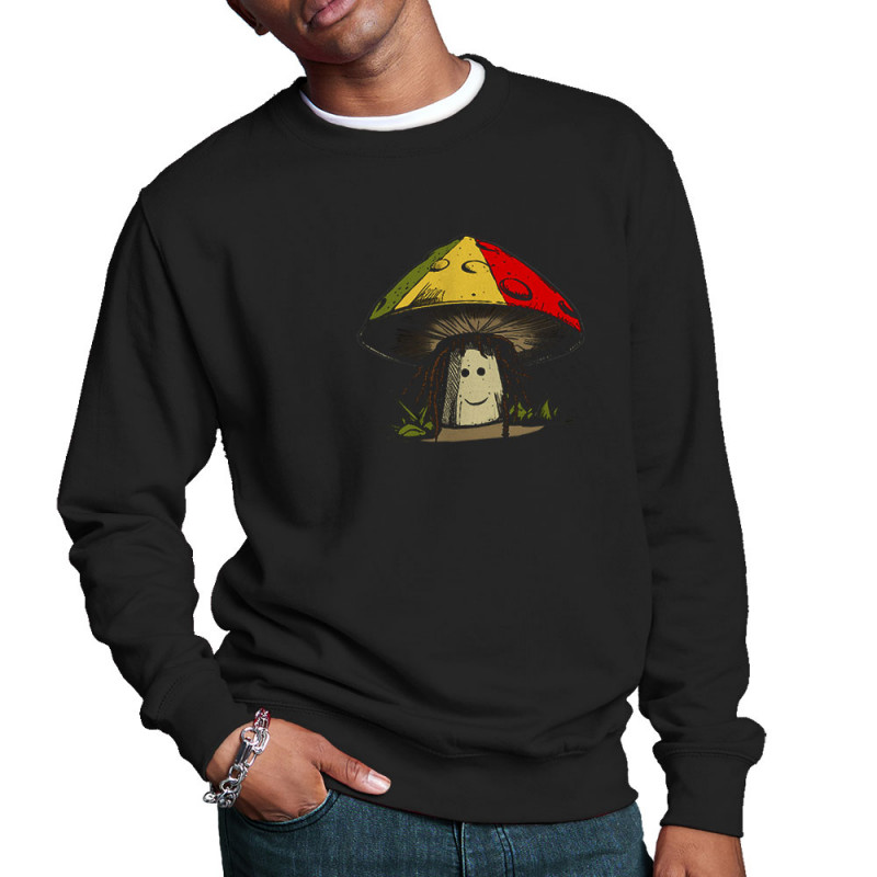 Sweat homme col rond noir Rasta Champi (Gondrax,Humour,Reggae)