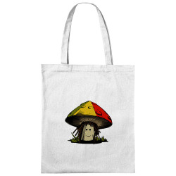 Sac shopping en toile blanc Rasta Champi (Gondrax,Humour,Reggae)