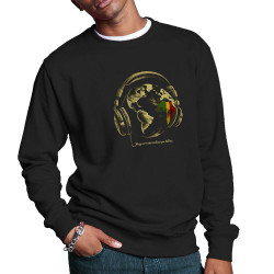 Sweat homme col rond noir Reggae Music makes you better (Gondrax,Reggae)