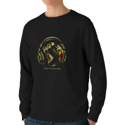 Sweat homme bio col rond noir Reggae Music makes you better (Gondrax,Reggae)