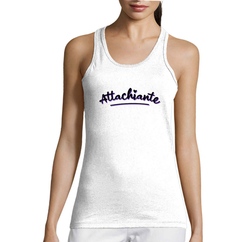 Débardeur femme blanc Attachiante (Gondrax,Humour,Slogans Débiles)