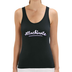 Débardeur femme coton bio noir Attachiante (Gondrax,Humour,Slogans Débiles)