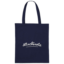 Sac shopping en toile bleu marine Attachiante (Gondrax,Humour,Slogans Débiles)