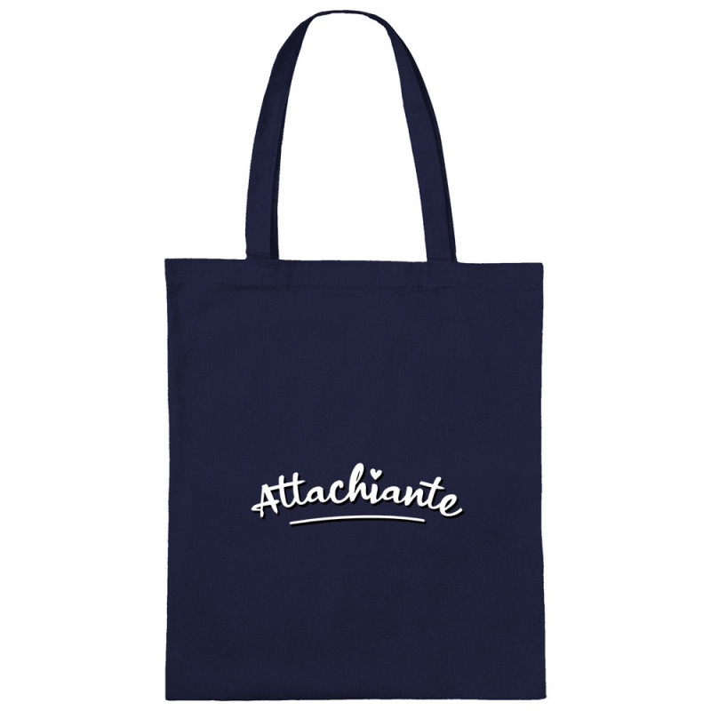 Sac shopping en toile bleu marine Attachiante (Gondrax,Humour,Slogans Débiles)