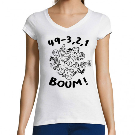 T-shirt femme col V "49-3...