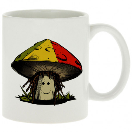 Mug blanc Rasta Champi (Gondrax,Humour,Reggae)