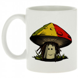 Mug blanc Rasta Champi (Gondrax,Humour,Reggae)