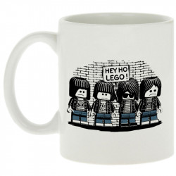 Mug blanc Hey Ho Lego Ramones (Gondrax,Humour,Détournements,Rock & Punk)
