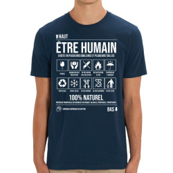 T-shirt homme coton bio bleu marine Etre humain (Gondrax,Humour,Slogans Débiles)