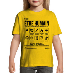T-shirt enfant jaune Etre humain (Gondrax,Humour,Slogans Débiles)