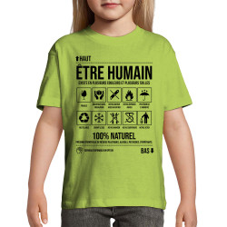 T-shirt enfant vert pomme Etre humain (Gondrax,Humour,Slogans Débiles)