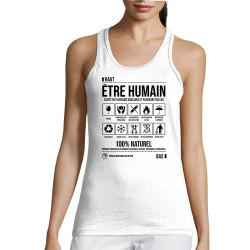 Débardeur femme blanc Etre humain (Gondrax,Humour,Slogans Débiles)