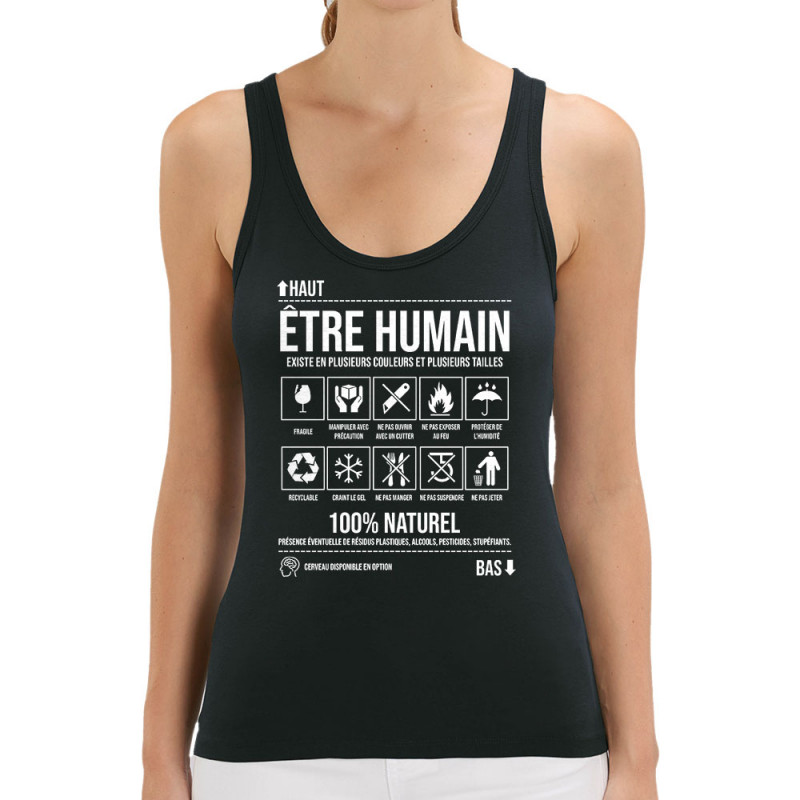 Débardeur femme coton bio noir Etre humain (Gondrax,Humour,Slogans Débiles)