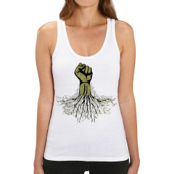 Débardeur femme coton bio blanc Militant écolo (Gondrax,Slogans engagés,Ecologie)