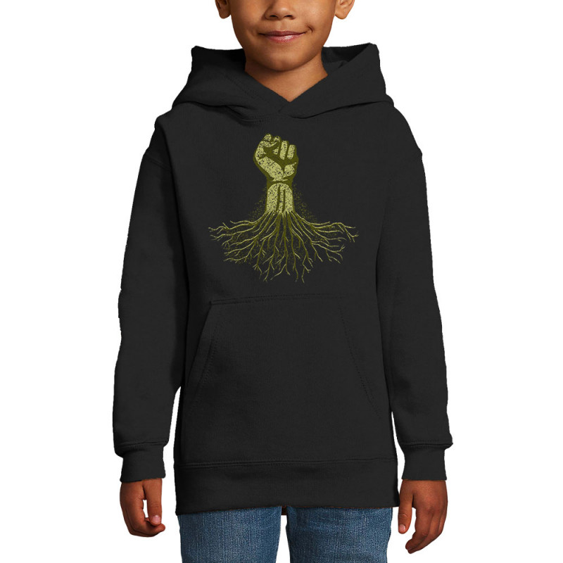Sweat enfant à capuche noir Militant écolo (Gondrax,Slogans engagés,Ecologie)