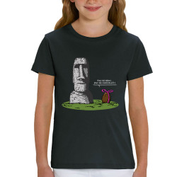 T-shirt enfant coton bio noir Pas de bras pas de chocolat (Gondrax,Humour,Fruits & Légumes)