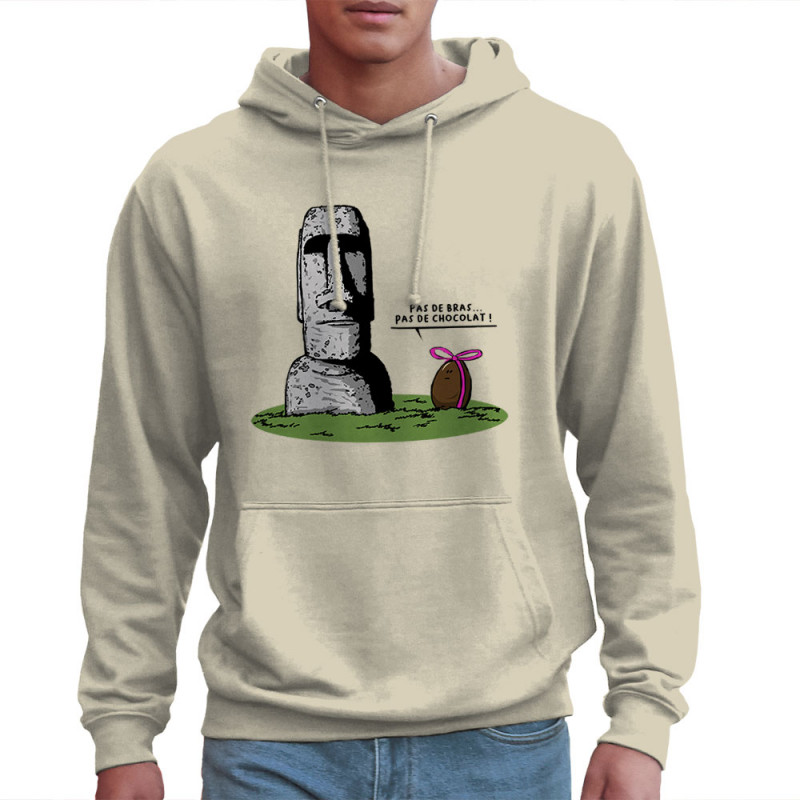 Sweat homme à capuche naturel Pas de bras pas de chocolat (Gondrax,Humour,Fruits & Légumes)