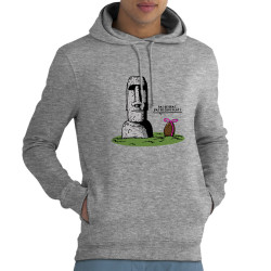 Sweat homme à capuche coton bio gris chiné Pas de bras pas de chocolat (Gondrax,Humour,Fruits & Légumes)